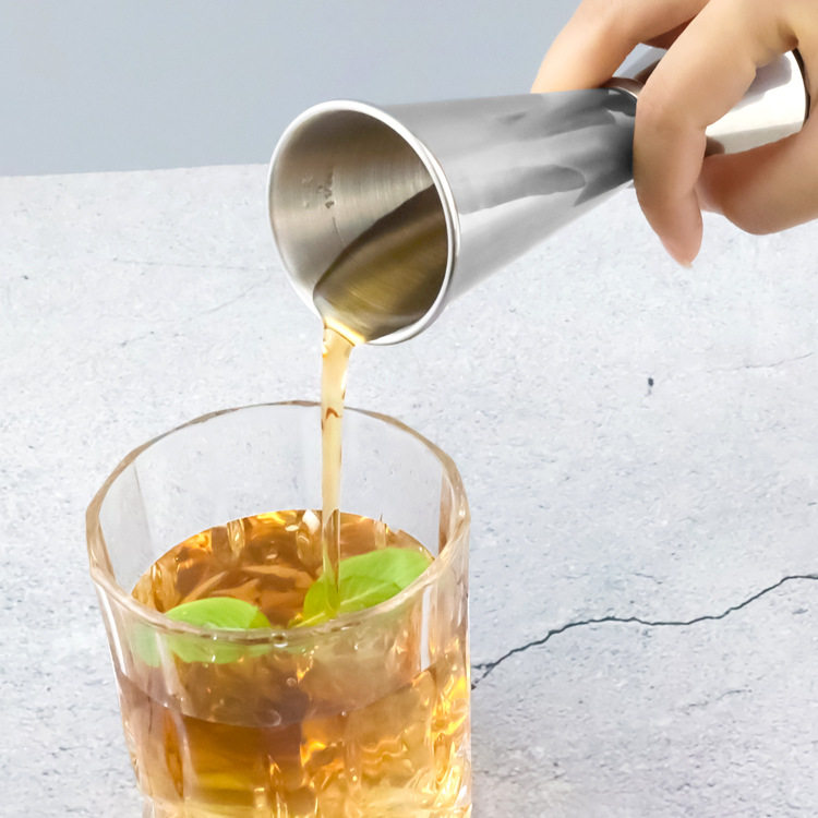 Stainless Steel Measuring Cup with Scale, Double-Ended Rolled Edge Ounce Cup, Milk Tea Mixing Measuring Tool 3060 Measuring Cup