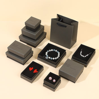 Black Jewelry Box with Lid and Matching Tote Bag, Necklace and Bracelet Box, Earring Box, Jewelry Packaging Box, Light Luxury Pendant
