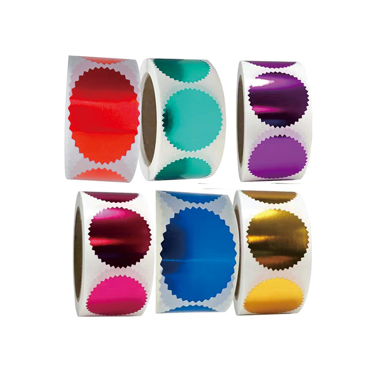 Purple Gold Pink Gold Bronze Gold Seal Steel Seal Sticker 50mm Gear Adhesive Bump Printing Label