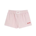 Pink and white striped shorts