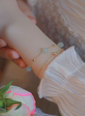 双层手链天然和田玉可调节