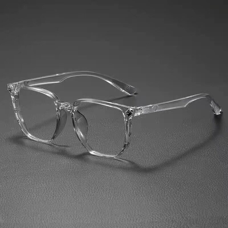 New temperament black frame anti-blue light glasses large frame face small plain frame women's flat mirror men's fashion wholesale generation