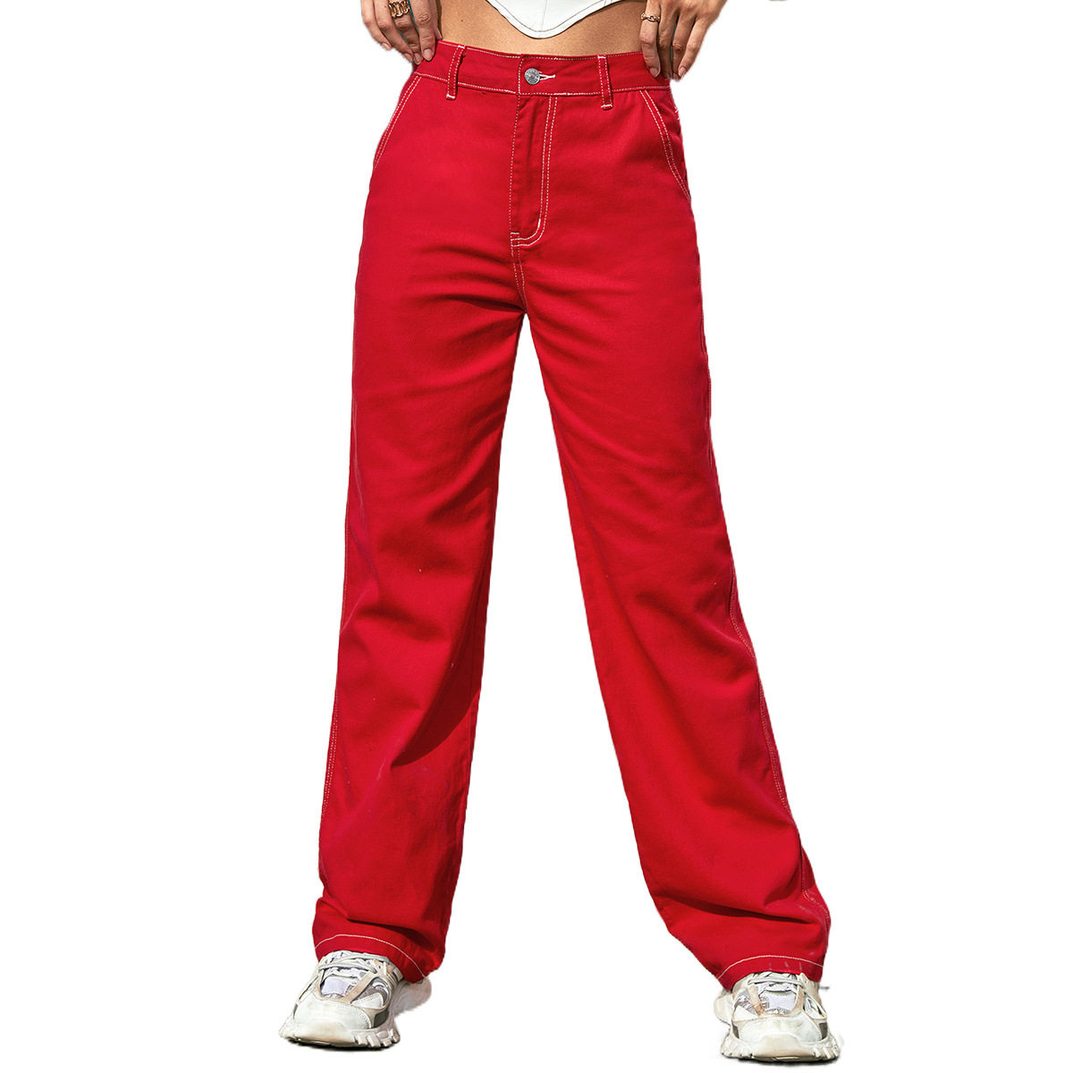 Womens Casual Denim Jeans Trendy Versatile Fashionable Everyday Wear Wholesale Available bulk order