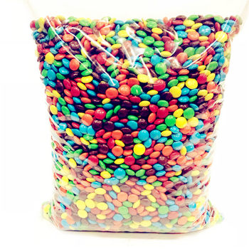 Free Shipping 2.5kg Generation Cocoa Butter Rainbow Button Chocolate Beans Wedding Candy Beans Wedding Baking Snack Decoration Candy