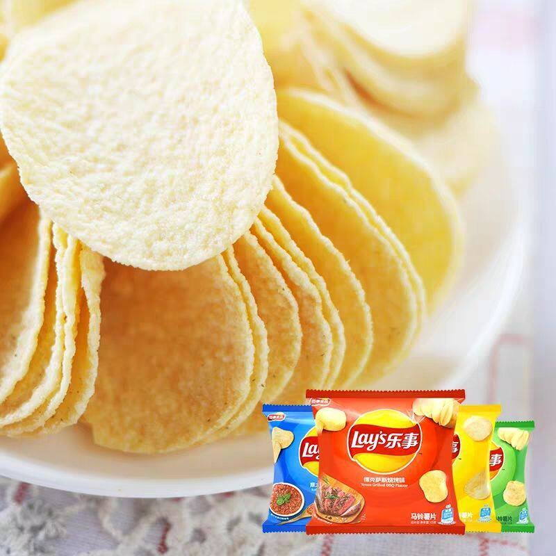 Potato Chips 12g Lime Cucumber Red Cake Barbecue Multi-flavor Wholesale Student Party Drama Puffed Snacks Whole Box