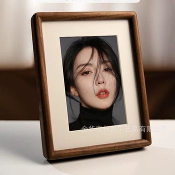 Mortise and tenon solid wood rounded corner photo frame black walnut table 6 inch 67 8 inch gold sandalwood picture frame high sense