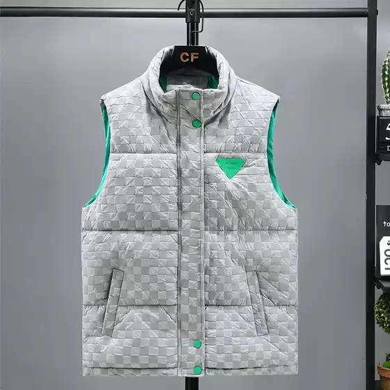 2025 Cross-Border Fashion Cotton Vest Men's Winter Handsome Youth Waistoutwear Vest Warm Casual Jacket Trendy P15