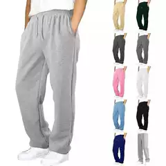 Cross-border e-commerce Amazon 2024 European and American men's fleece-lined pants autumn and winter straight tube loose casual Joker pants