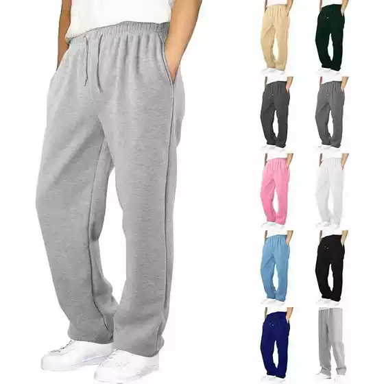 Cross-border e-commerce Amazon 2024 European and American men's fleece-lined pants autumn and winter straight tube loose casual Joker pants