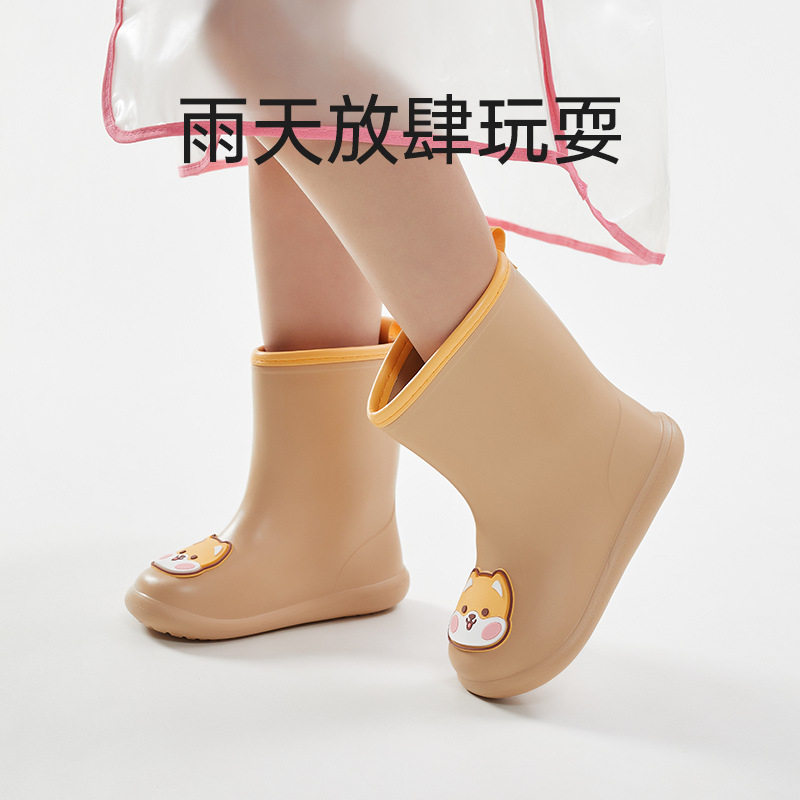 Excellent Kidsren's Rain Boots, Girls' Cute Rain Boots, Kindergarten Babies, Primary School Students' Outdoor Water Shoes, Waterproof Non-Slip Rubber Shoes