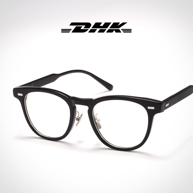 Korean Style Acetate Black Frame Glasses Gm No-Makeup Magic Tool 6051 Can Be Fitted with Prescription Optical Lenses Eyeglass Frames Myopia Glasses