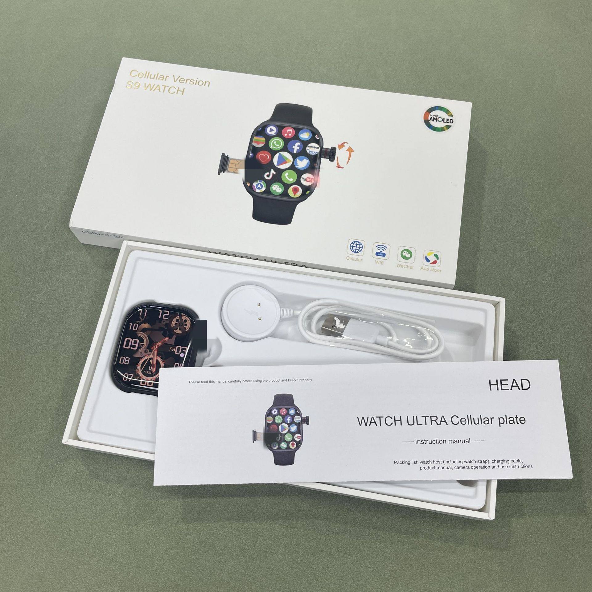 CD99 smart watch wifi/4G cellular card version 180 degree rotating camera Android system S9 foreign trade