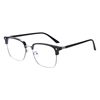 Stylish and Handsome Tech-Savvy Men's Half-Rim Glasses Can Be Fitted with Prescription Lenses, Blue Light Blocking, Eye Protection, Plain Lenses