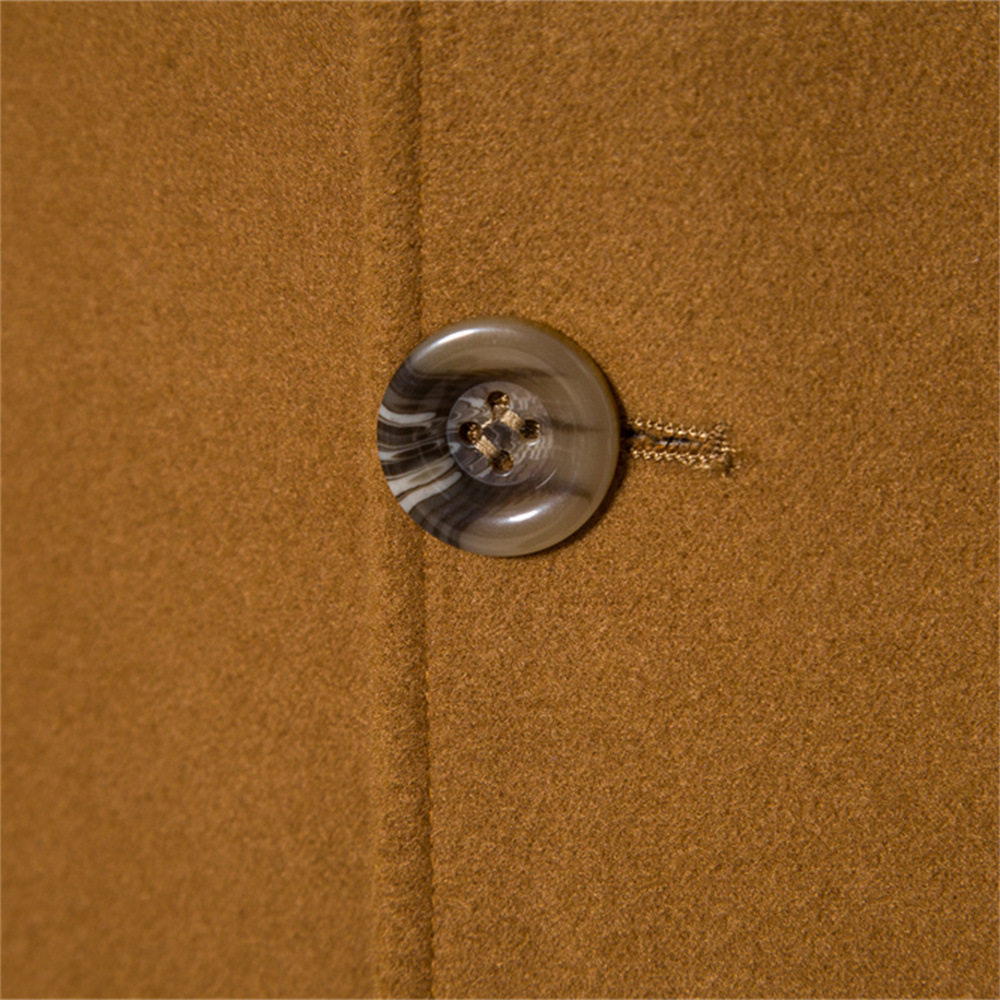 Mens Casual Overcoat High Quality Wool Blend Long Sleeve British Style Available in Khaki and Navy Blue Wholesale