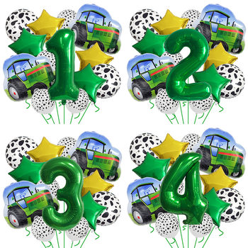 New farm theme farm car balloon set 32 inch digital cow pattern birthday balloon photo props
