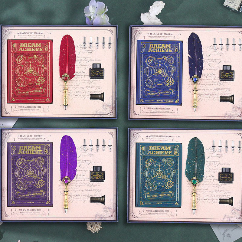 Lianhua Dream Catcher Feather Pen Gift Box Lianhua Magic Academy Notebook Diary Notepad