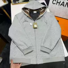 New Stylish Men's Trendy Brand Fashion Jacket with Hood, Versatile American Casual Spring and Autumn Plaid Black