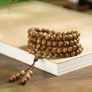 Natural Kalimantan Agarwood Bracelet Fidelity Old Material Women's and Men's Bracelet Single Circle Wooden Play Bead Plate Play Bead