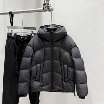 Lizma Velvet White Duck down Direct-Fill Thickened Heavy Hooded down Jacket for Men, Winter Short Warm Puffer Jacket