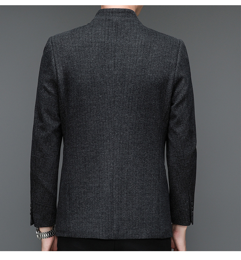 Áo vest nam cổ đứng dáng ôm co giãn phong cách công sở — Màu đen