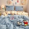 Winter New Towel Embroidered Milk Velvet Four-Piece Set Thickeneded Warm Bed Sheetss and Quilt Cover Dormitory Fleece-Lined Bed Bed Sheets Three-Piece Set