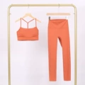Warm red y-shaped vest and cropped pants suit
