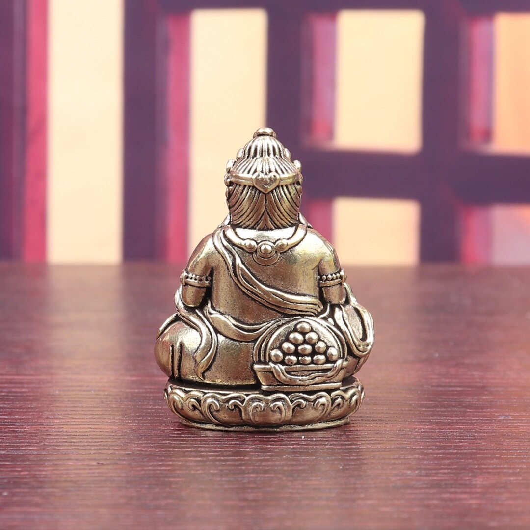 Antique-Style Brass Fortune God Home Office Ornament Crafts Vintage Bronze Creative Small Decoration