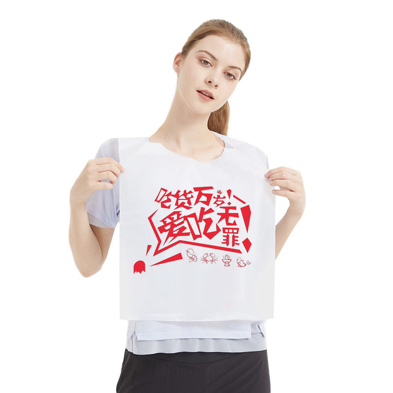 pe sleeveless bust disposable apron independent packaging plastic wholesale catering oil-proof kitchen hot pot crayfish