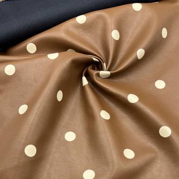 Heavyweight Pu Polka Dot Leather Printed Fabric Base Leather Clothing Fabric Soft Leather Light Luxury Style Artificial Leather