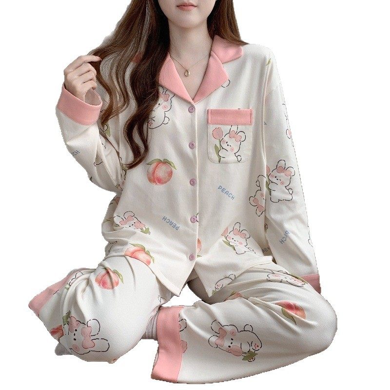 Maternity Pajamas for Spring, Autumn, and Summer, Thin Postpartum Sweat-Absorbing Maternity Sleepwear, Adjustable Nursing Loungewear