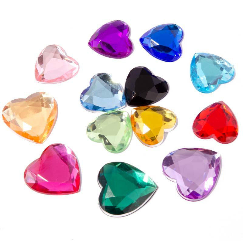 高亮钻6mm-20mm 心形 diy饰品配件手机贴钻 亚克力平底 桃心钻