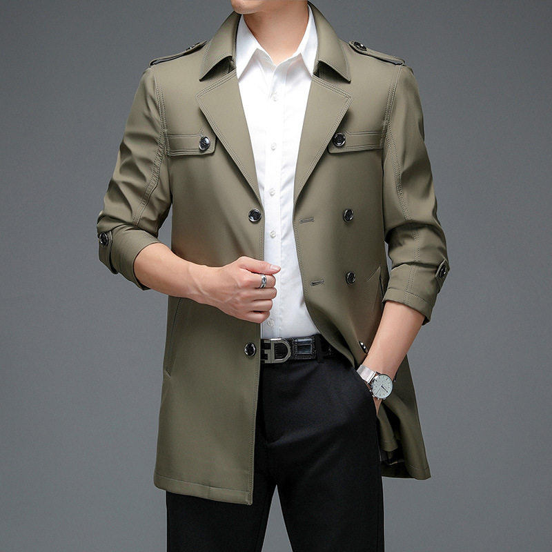 Áo Khoác Mangto Nam Dáng Ôm Vừa Vặn Phong Cách Hàn Quốc Màu Đen, Xanh Navy, Xanh Olive