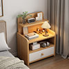 Bedside Table Simple Modern Solid Wood Leg Storage Cabinet Small Simple Bedroom Home 2024 New Bedside Storage Rack