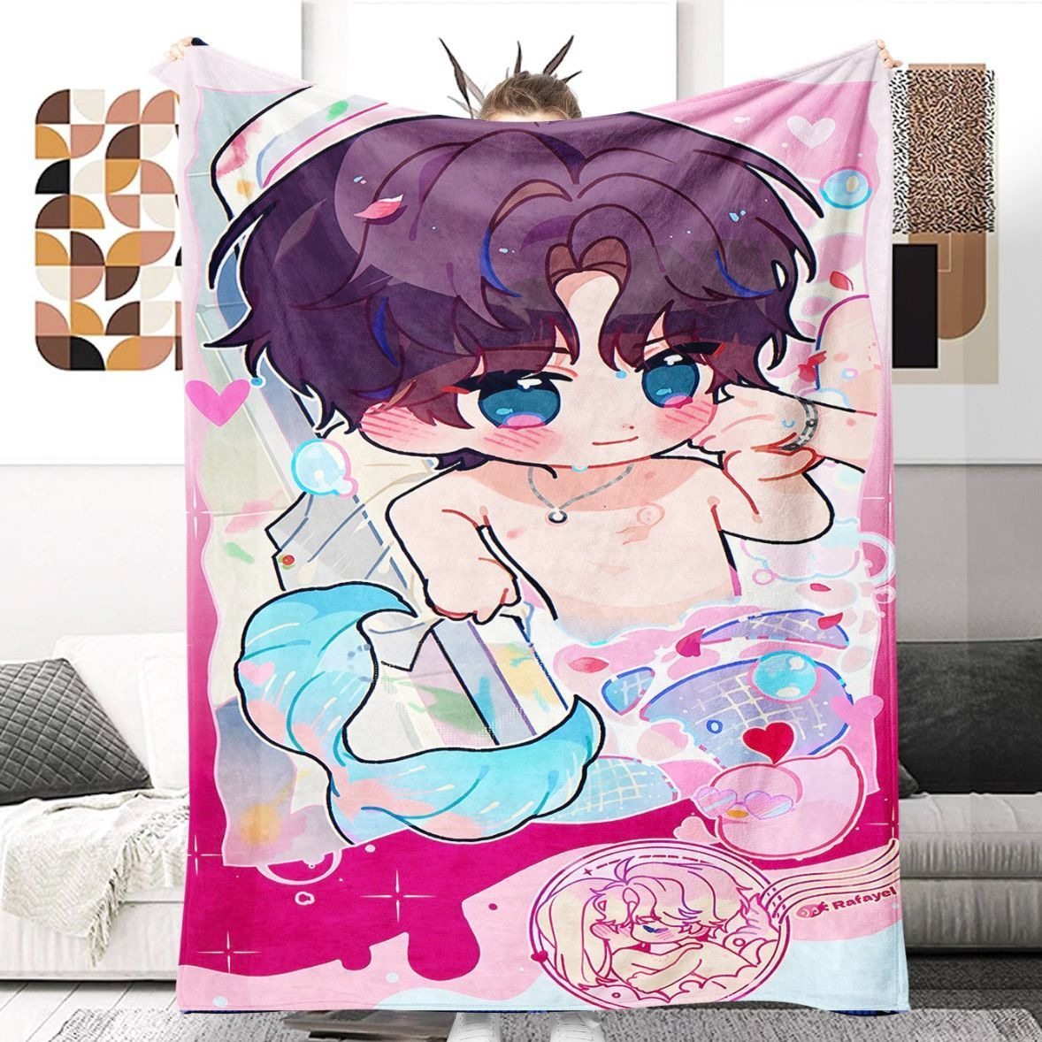 Bath Edition Love and Deep Space Baby Bus Bed Blanket Office Nap Blanket Spring and Autumn Air-conditioning Blanket Student Dormitory Blanket