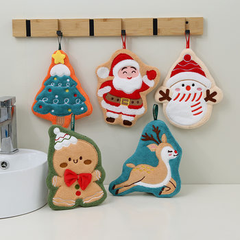 New Christmas Style Hand Towel Hanging Cartoon Hand Towel Kitchen Lazy Hand Towel Kidsren's Towel Absorbent