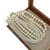 4-12mm Glass Pearl Necklace Women's Pearl Necklace Texture Chain Clavicle Chain Women's French Style Versatile Neck Necklace