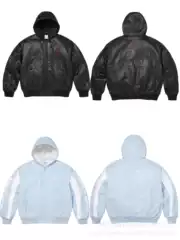 Cross-Border Exclusive Supply for Foreign Trade Sup X Jor Embroidered Flying Man 3D Drop-Shoulder Hooded Leather Jacket, Unisex Style