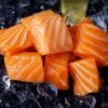 Norwegian Salmon Cubes, Chilled Salmon Middle Section, Salmon Sashimi, Atlantic Salmon, Japanese Cuisine Commercial