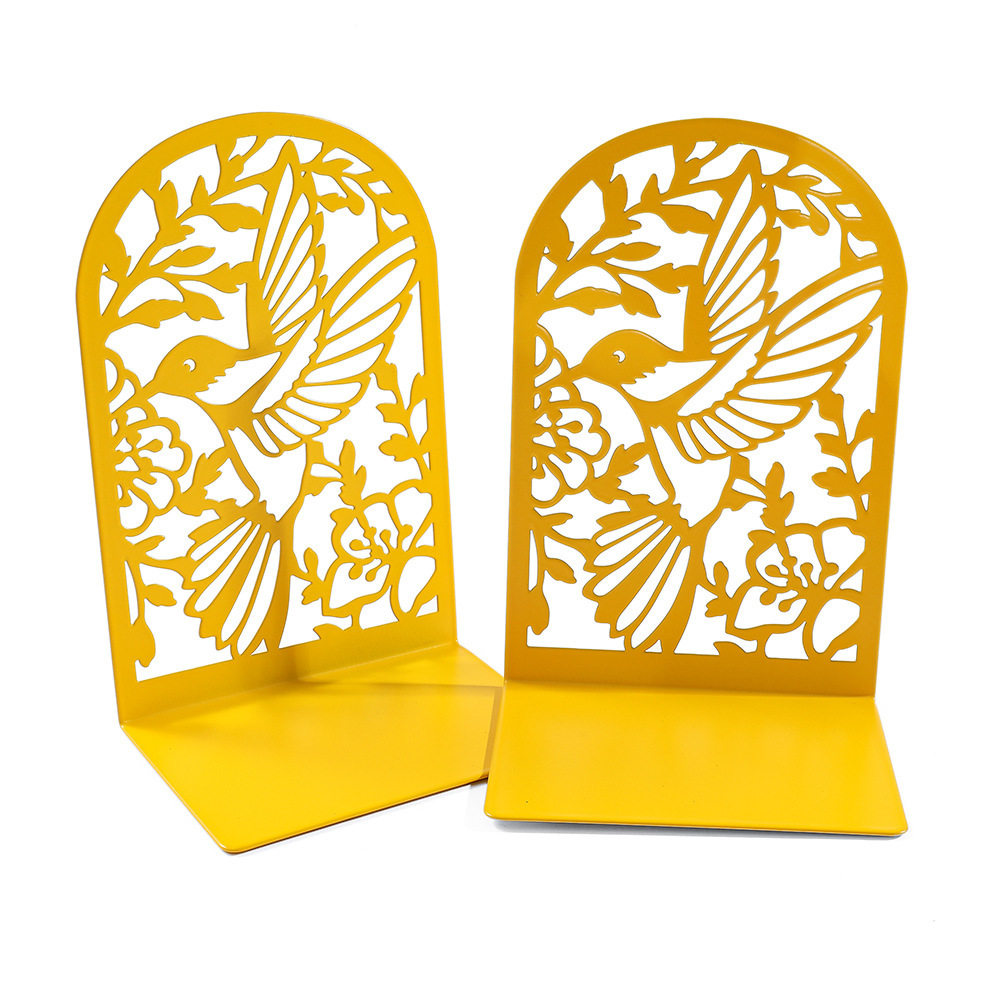 Amazon's New Creative Metal Cutting Silhouette Hummingbird Bookend Bookshelf Book Clip Wholesale Desktop Ornaments Decoration