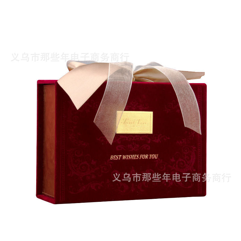 Little Red Riding Book Wedding Engagement Gift Box Suede Ribbon Premium Candy Box Bridesmaid Opening Company Accompanying Empty Box
