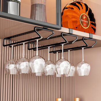 Manufacturer Supplies Cabinet Goblet, Punch-Free Hanging Wine Glass Rack, Upside-Down Red Wine Glass Rack, Wine Cabinet Storage Rack