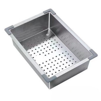 Factory Direct Sale Thickened 304 Stainless Steel Draining Basket Sink Single-Slot Draining Basin Filter Storage Rack Dishwashing Sink