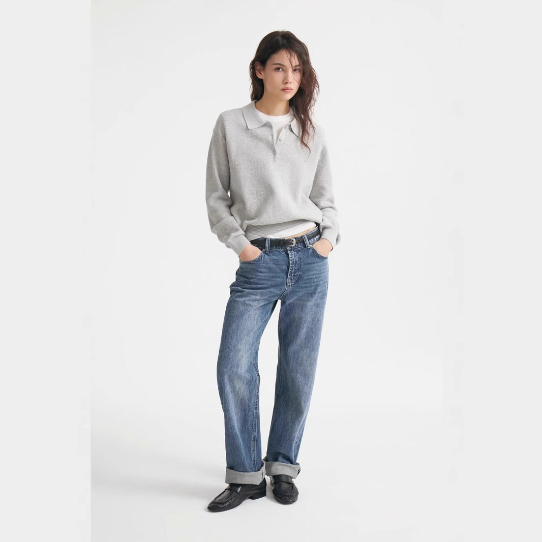 Womens Solid Color Polo Neck Sweater Casual Knit Pullover Versatile Style for Autumn and Winter Wholesale Available