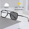 New Fashionable Anti-Blue Light Color-Changing Glasses for Men and Women, Metal Glasses Frames, High-Looking, Slimming, Light-Sensitive Color-Changing Sunglasses