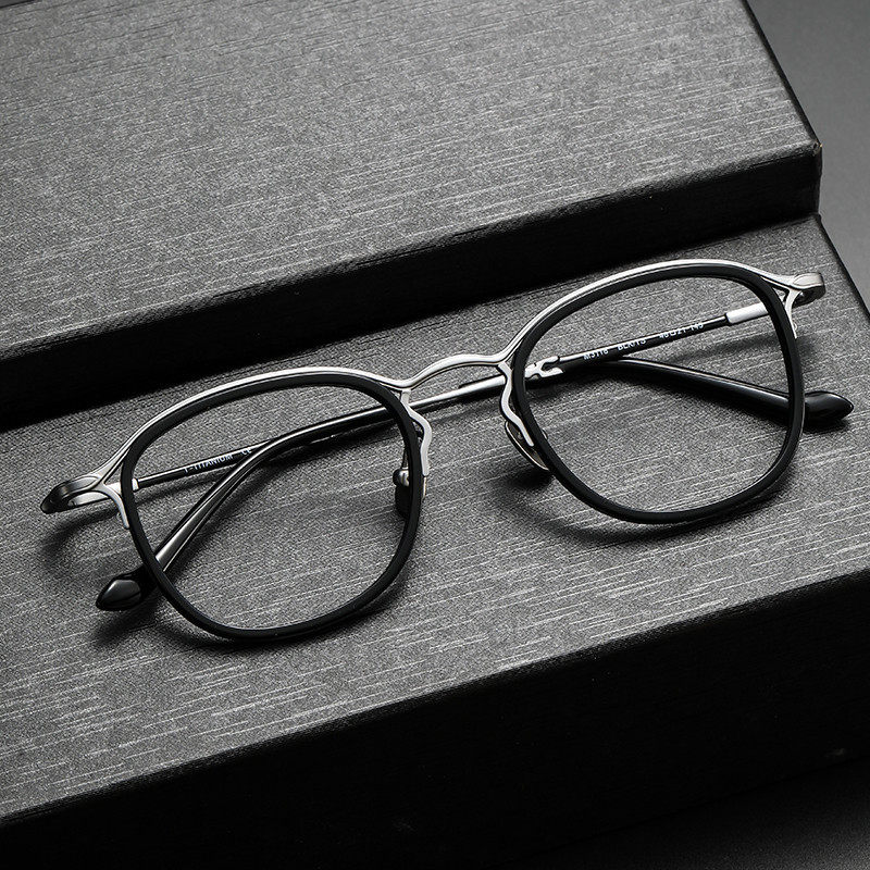 Shenzhen glasses Matsuda with M3118 retro pure titanium plate ring round frame can be equipped with anti-blue light glasses flat lens