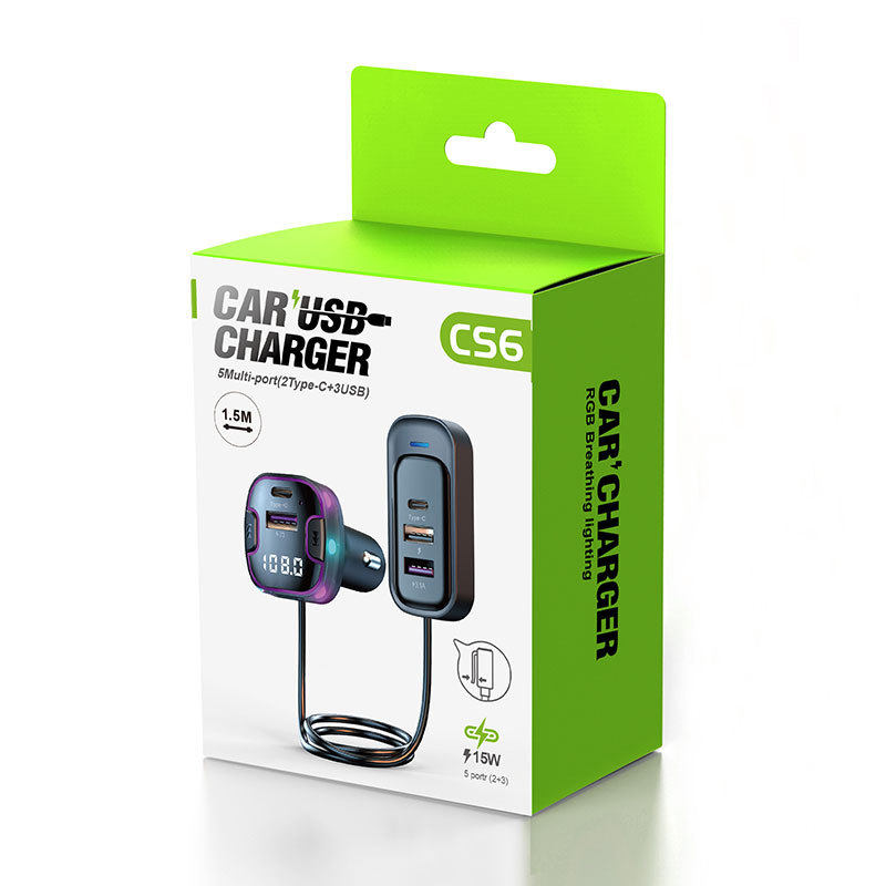 Cross-Border Multi-Port Car Charger Car Mp3 Bluetooth Player Audio Transmitter Car Rear Car Charger