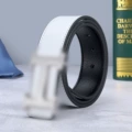 Lychee pattern white-silver buckle