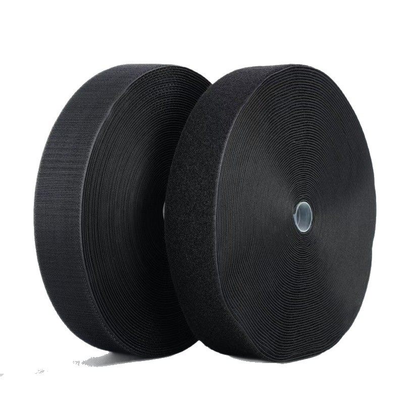 Velcro Accessories with Hook and Loop Fasteners, Nylon Plastic Hooks, Elastic Hair-Backed Velcro, Ready-Made Black and White