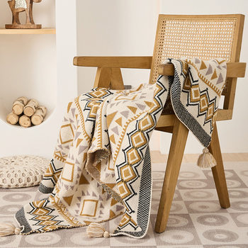 Nap Office Shawl Blanket Sofa Blanket Scandinavian Style New Chinoiserie Knitted Blanket Cover Blanket Single Cloak Small Blanket