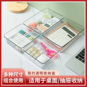Transparent Desktop Storage Box Cosmetic Mask Stationery Storage Basket Acrylic Drawer Refrigerator Sundries Organize Box